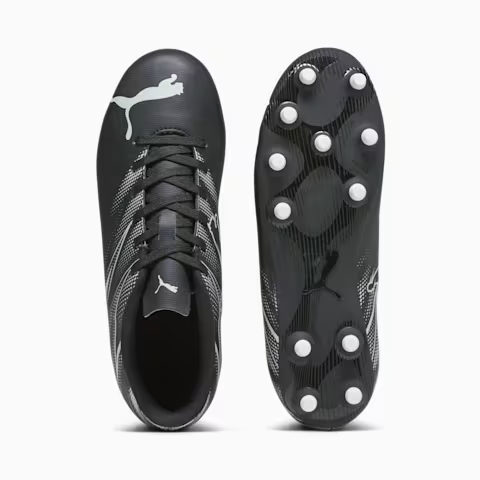 Puma Childrens/Kids Attacanto Turf Training Football Boots - Black/Silver