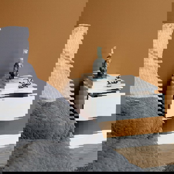 Furniture To Go Avignon Square Bedside Table with 1 Drawer in White