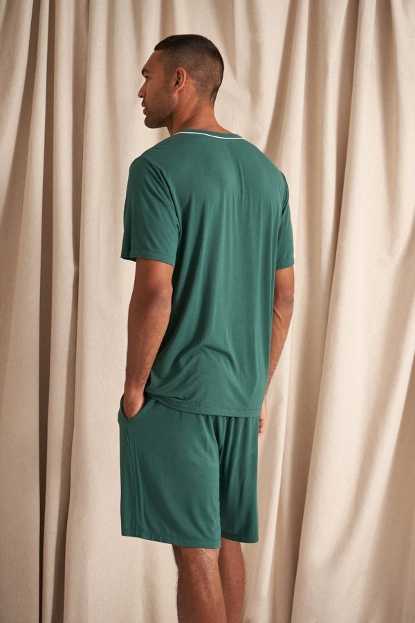 Mister You Bamboo Short Pyjama Set in GreenNightwear