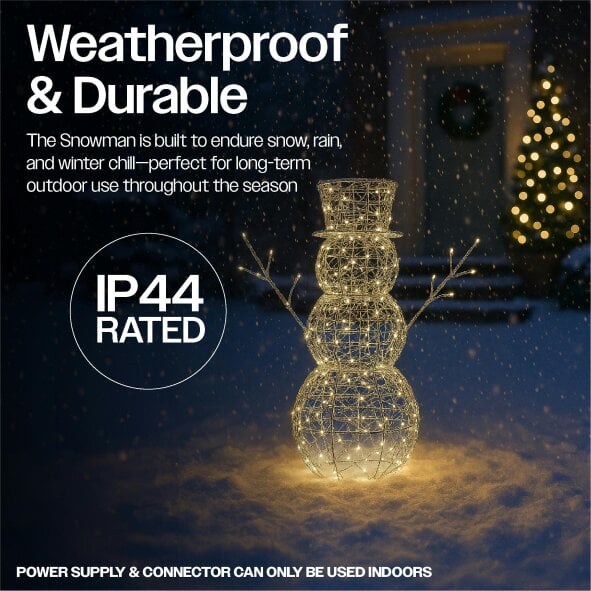 Scotts of Stow Xmas Haus 60CM FloorMounted LED Christmas Holiday Festive Snowman
