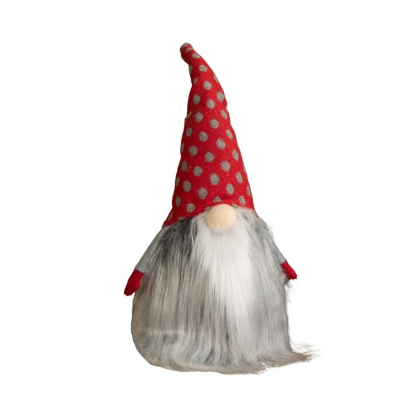 Samuel Alexander 34cm Festive Gonk Cuddly Santa Indoor Christmas Plush Decoration in Polka Dot Hat