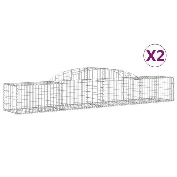 Berkfield Arched Gabion Baskets 2 pcs 300x50x40/60 cm Galvanised Iron