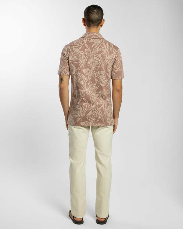Steel & Jelly Abstract Palm Leaf Jacquard Short Sleeve Shirt