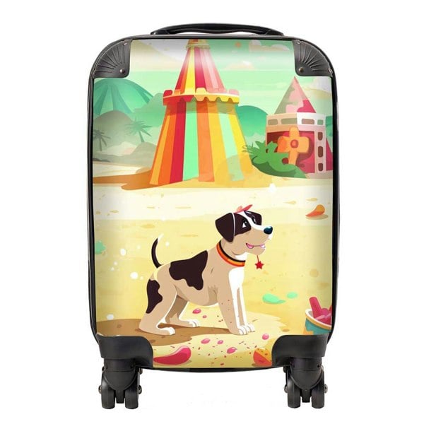 Warren Reed Doggy On A Beach Holiday Suitcase