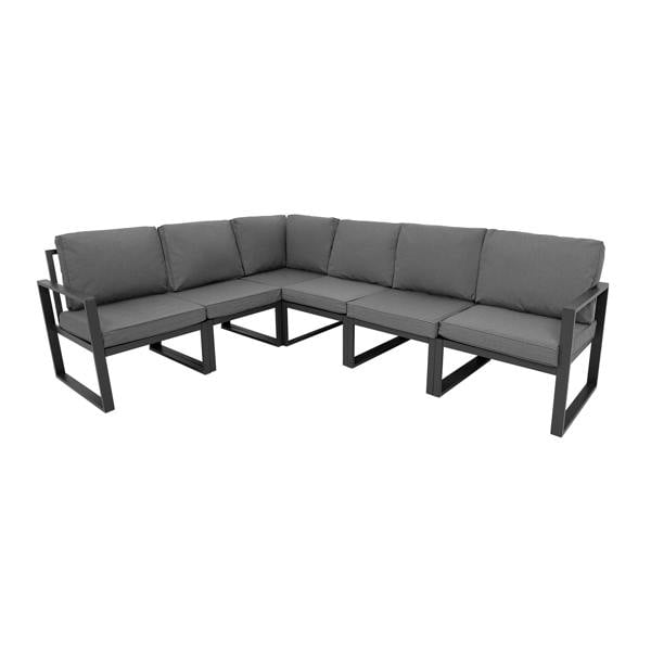 Monstershop Aluminium 7 Seater Garden Furniture Set With Fire Pit & Waterproof Cover
