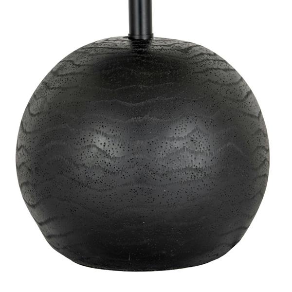 Black Cannon Table Lamp With Hessian Shade