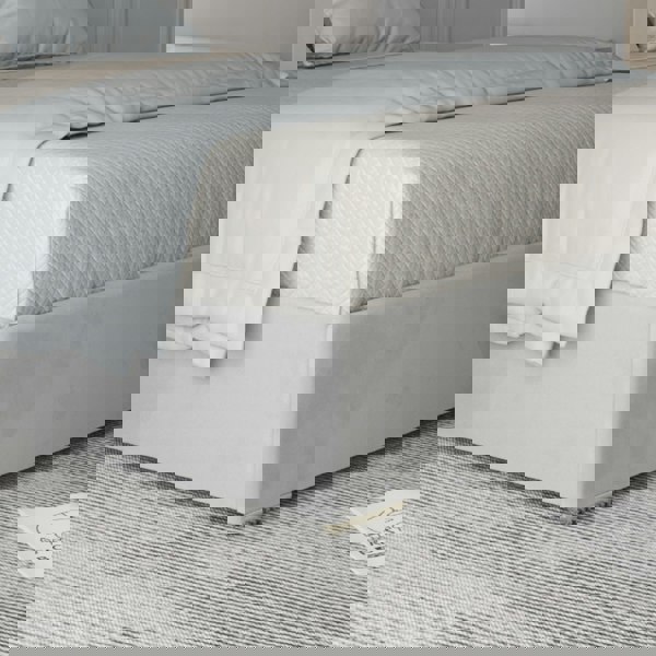 Casa Magna Arabella Upholstered Soft Velvet Metal Bed Frame - Grey