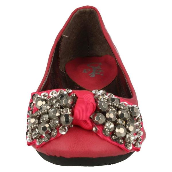 Cutie Girls Cutie Slip On Ballerina Pumps with Jewelled Bow