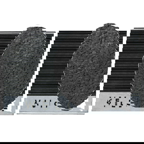 JVL Quartz Welcome Scraper Rubber Doormat 45x75cm, Black