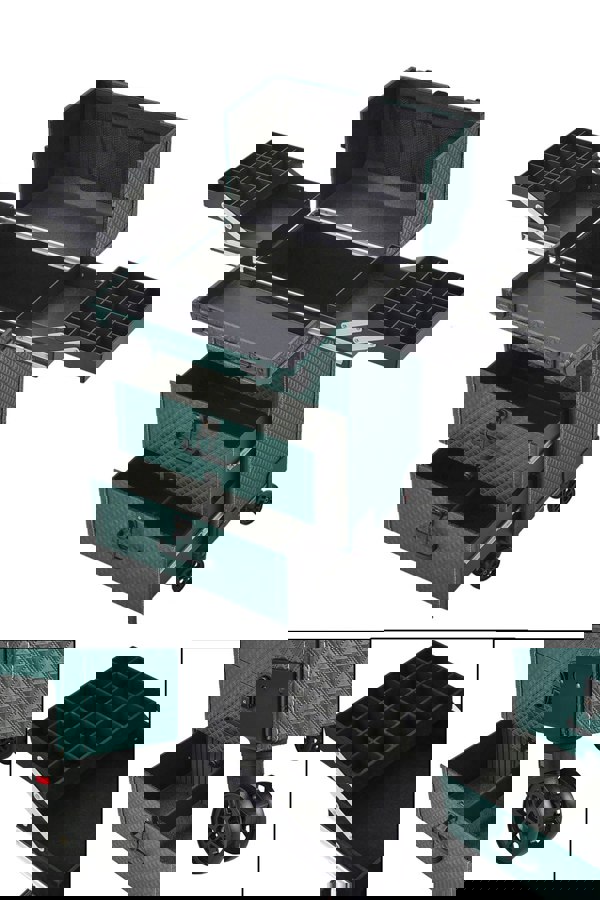 Living and Home 3 in 1 Professional Rolling Cosmetic Train Case Trolley Case Beauty Storage Box Luggage Storage Organizer