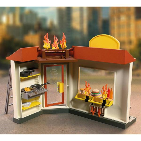 Playmobil Fire Quad with Burger Shop - 72195 Playset