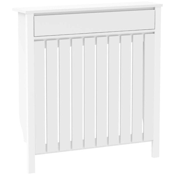 Bobobiy 93 x 88.5cm Rustic-Look Radiator Cover - White
