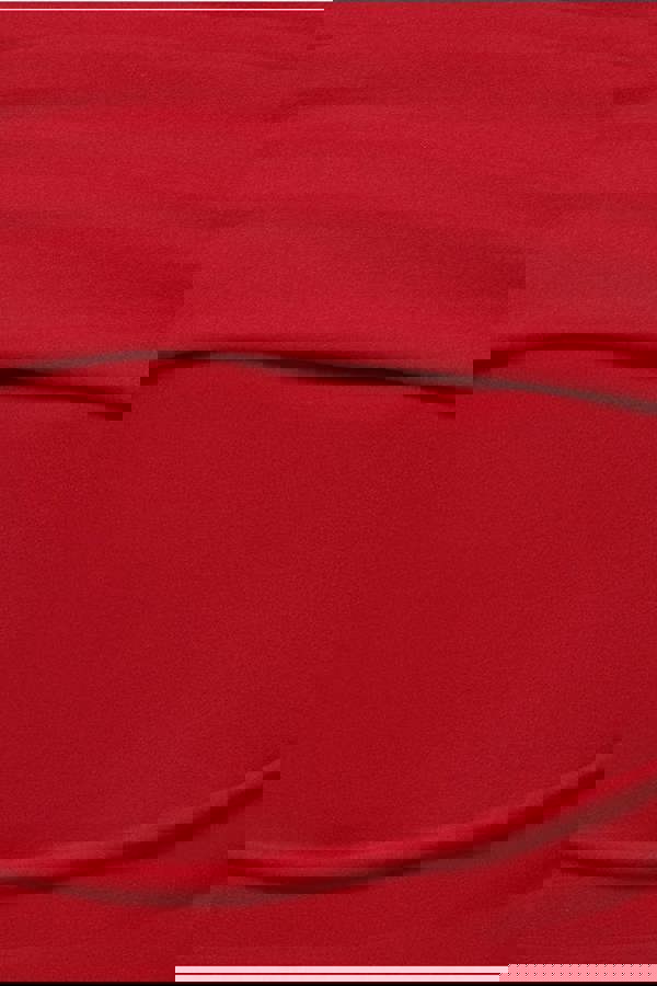 Scuba Crepe Pleated Drop Shoulder Midi Dress - Red DR4490