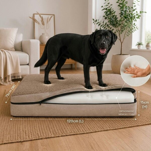 Snug and Cosy Pets Heritage Tweed Orthopaedic Pet Lounger - Comfort & Support