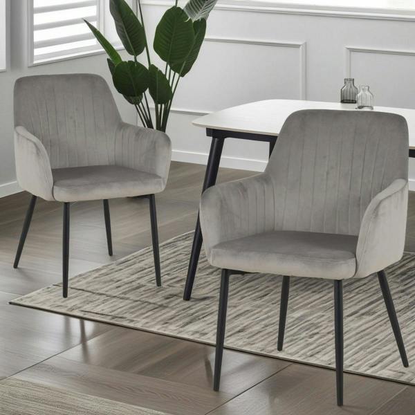 Charlotte Velvet Comfort Dining Chairs - Set of 2 - Madefor.Living