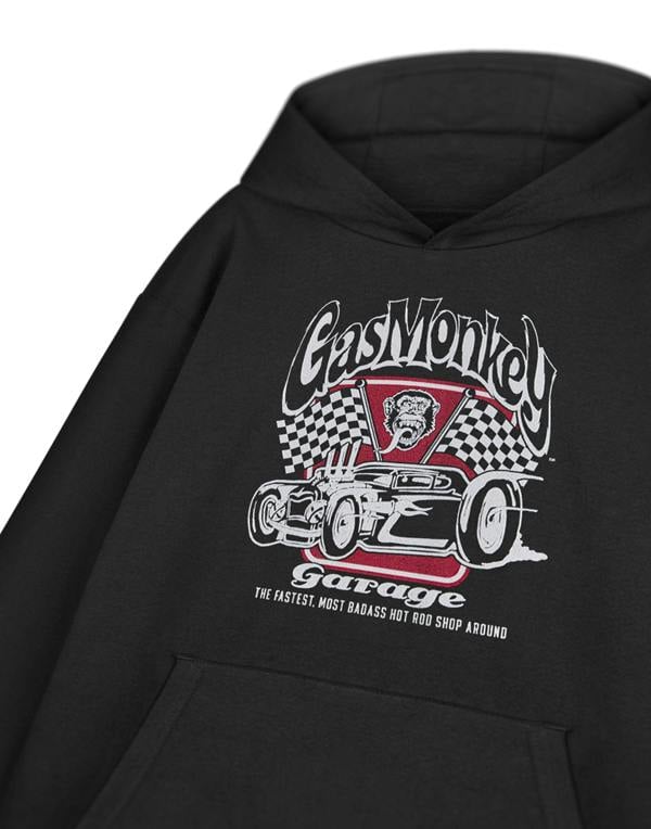 Gas Monkey Garage Mens Black Garage Flags Hoodie