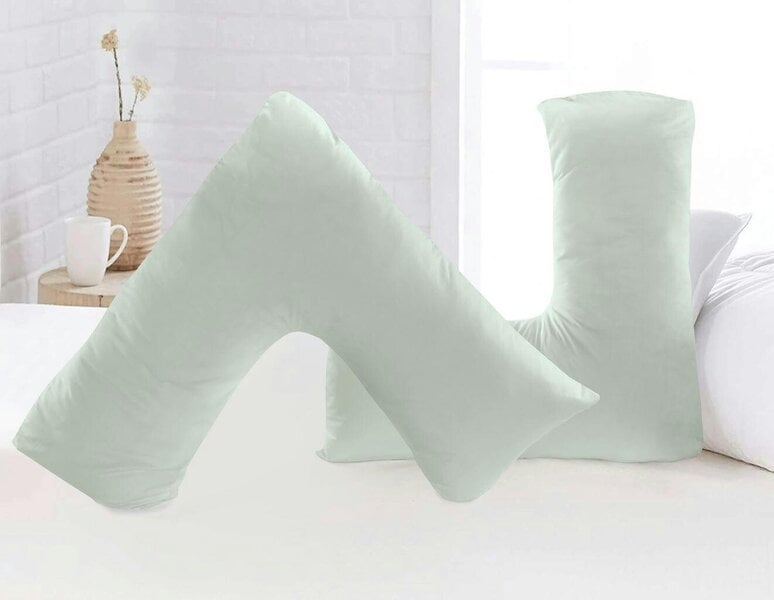 Night Zone Microfibre V Pillow – Ultra Soft Back & Neck Support Pillow with Cover or Cover Only - Duck Egg