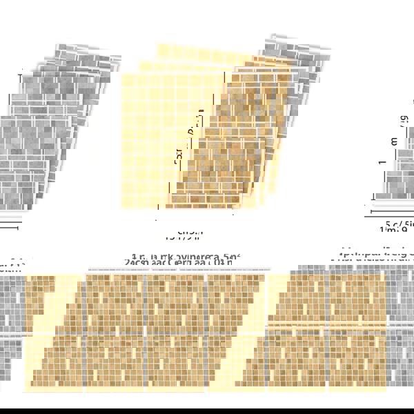 WT1595 - Boticcino Marble Mosaic Wall Tile Sticker Set - 15 x 15 cm (6 x 6 in) - 24 pcs
