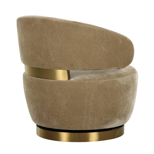 Furniture Edit Austin Oat Recycled Fabric Swivel Chair