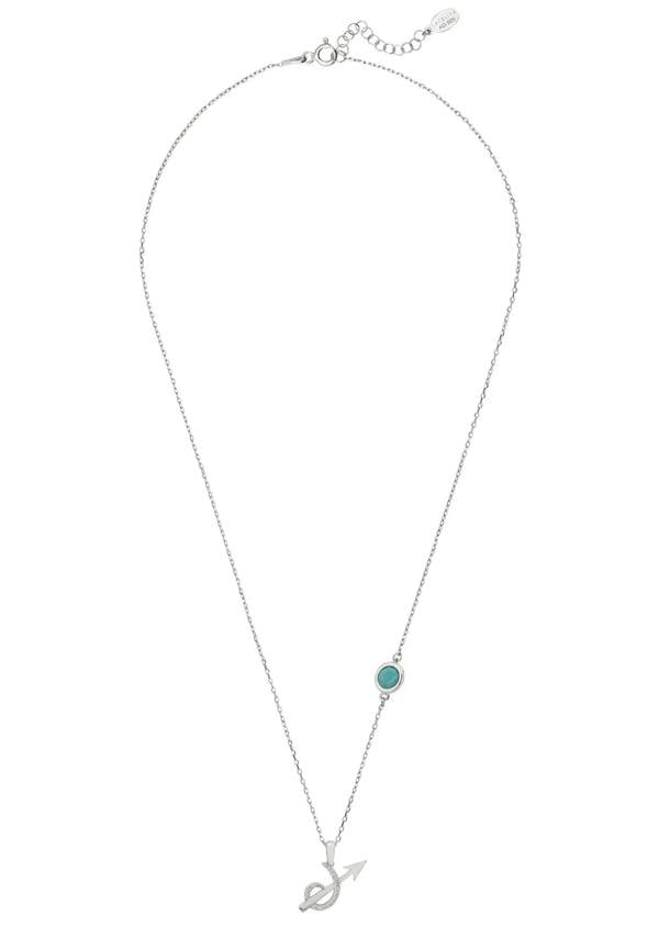 Latelita Zodiac Birthstone Sagittarius Necklace Turquoise Silver