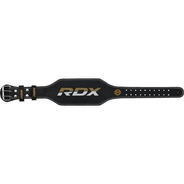 RDX Sports BELT 4" LEATHER BLACK GOLD