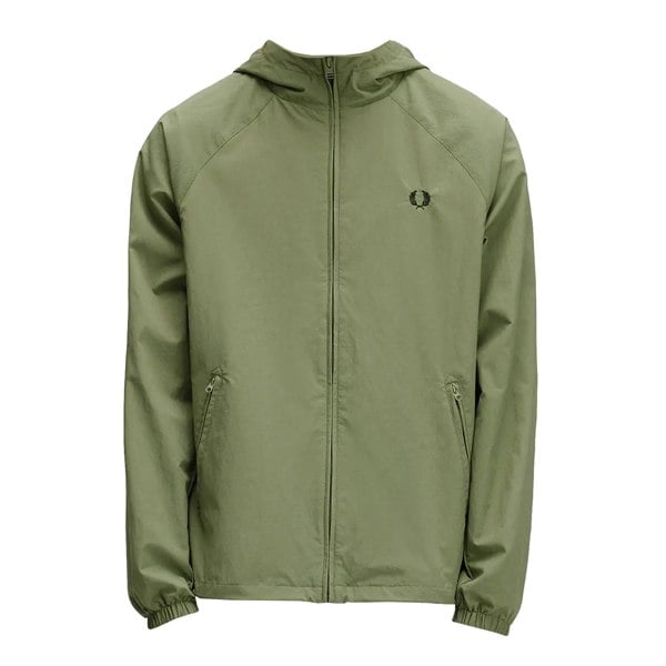 Fred Perry Taslan Hooded Shell Jacket Olive Mint