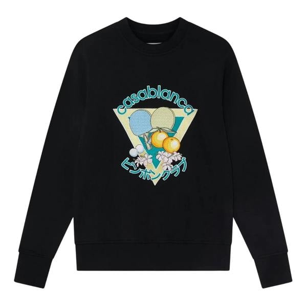Casablanca Embroidered Ping Pong Club Black Sweatshirts