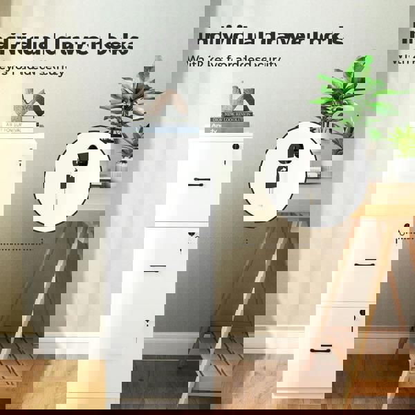 Levede File Cabinet 3 Lockable Drawers Modern Filing Storage Cabinet Home Office