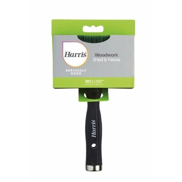 Harris Seriously Good Shed And Fence No Loss Paint Brush - Green/Black - 