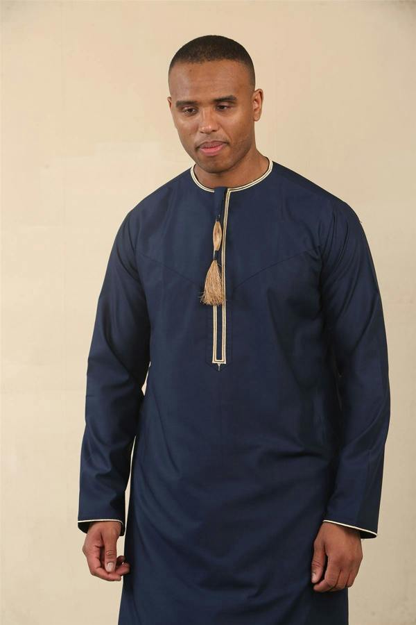 Infinity Leather Men's Omani Eid Thobe  Saudi Emirati Jubba Robe