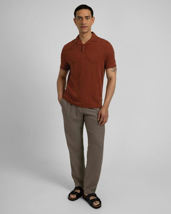 Steel & Jelly Healey - Large Floral Transfer Jacquard Polo Shirt