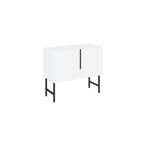 Decortie Modern Tona Console Cabinet w/Soft-Close 2 Doors Sideboard Black Metal Legs 88(W)cm