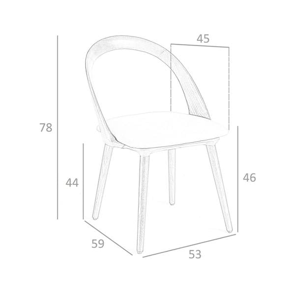 Angel Cerdá Walnut and mink leatherette chair 4063