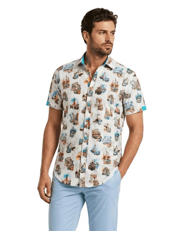 The World Lens Camera Print Short Sleeve Shirt - Claudio Lugli Shirts