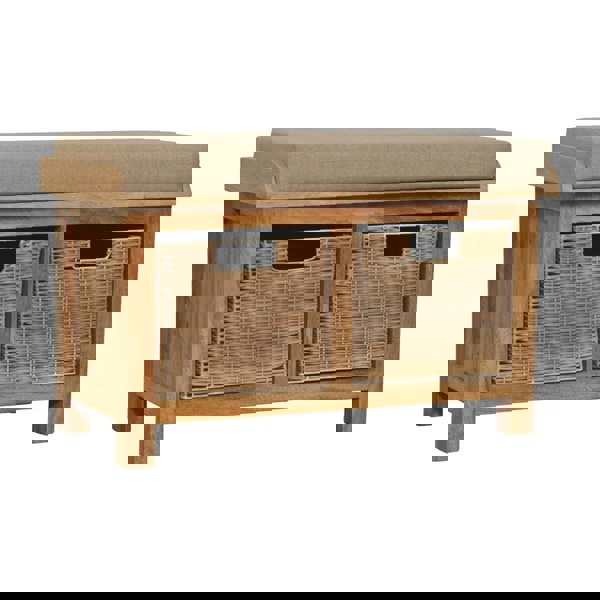 Artisan Furniture Rattan Basket Linen Bench