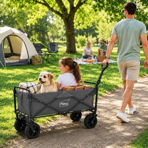 Neo Direct Neo Grey Folding Wagon Garden Cart 138L 120kg