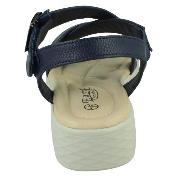 Eaze Ladies Eaze Low Wedge Cross Strap Sandal with Buckle F12078