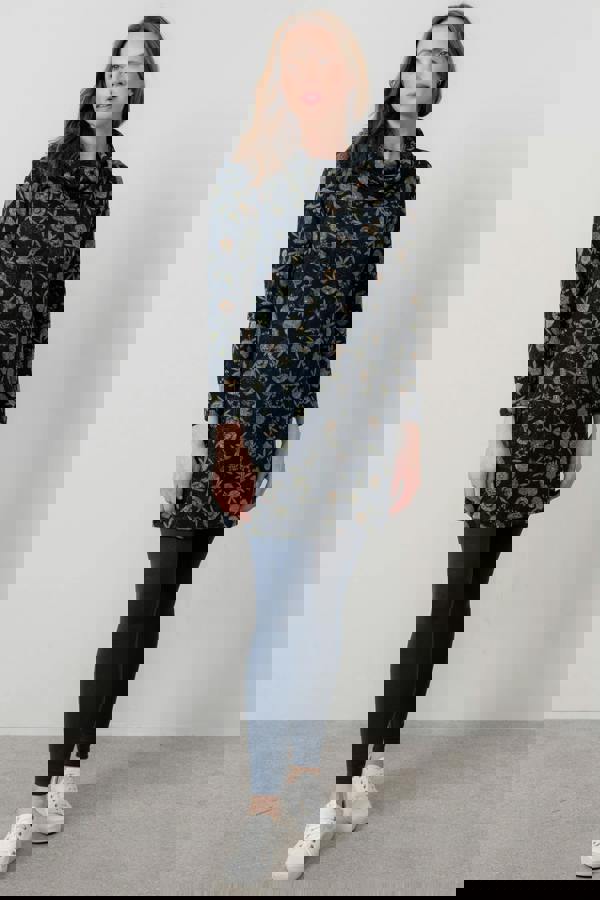 Lily & Me Winkleigh Cowl Neck Tunic Navy