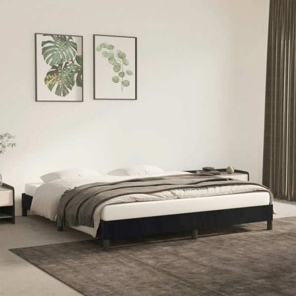 Berkfield Bed Frame Black 180x200 cm 6FT Super King Velvet