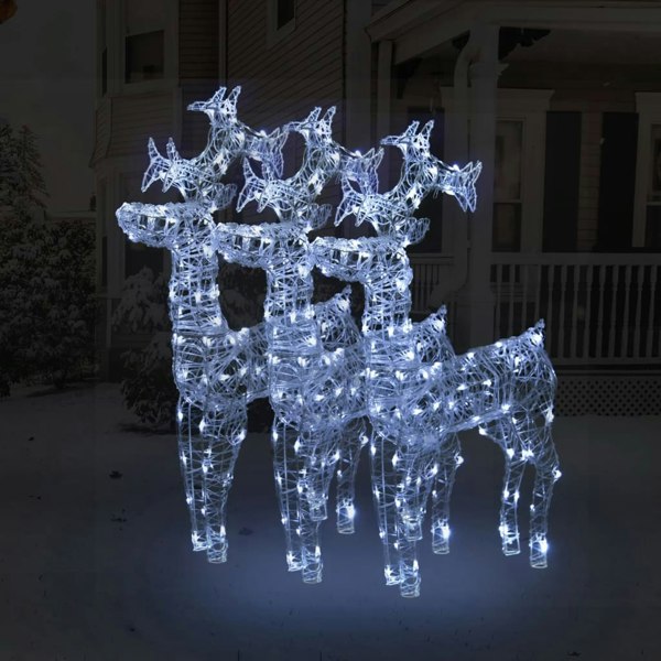 Berkfield Reindeer Christmas Decorations 3 pcs 60x16x100 cm Acrylic