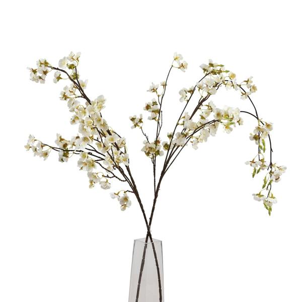 Wyld Haus Set of 3 Artificial Flowers White Japanese Blossom Stems