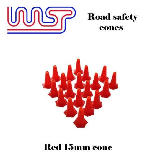 safety cones red 15mm 20 pack track side scenery 1:32 scale