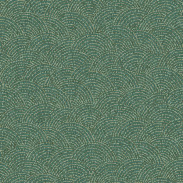 Grandeco Boutique Shell Metallic Curve Luxury Weight Embossed Wallpaper, Teal