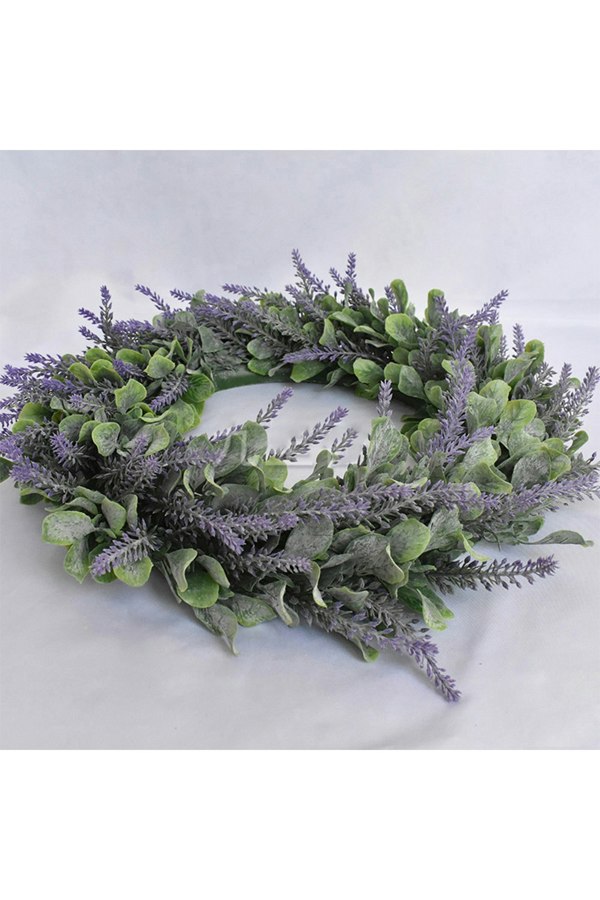Living and Home Artificial Lavender Flower Wreath Front Door Hanging Decoration Christmas Decoration