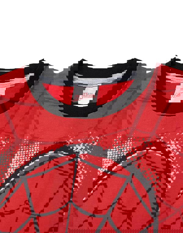 Marvel Boys Red Character Face Short Sleeve Long Leg Pyjama Set