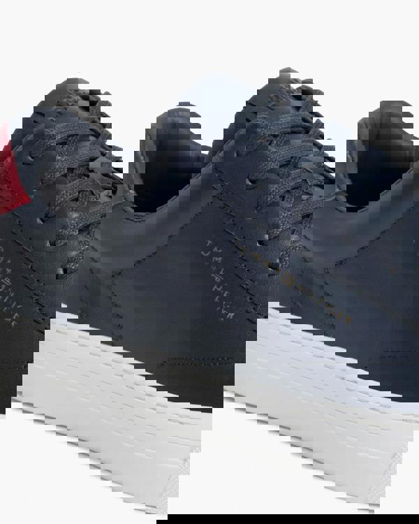 Tommy Hilfiger Premium Dress Nappa Leather Mens Cupsole Trainers - Desert Sky/Red