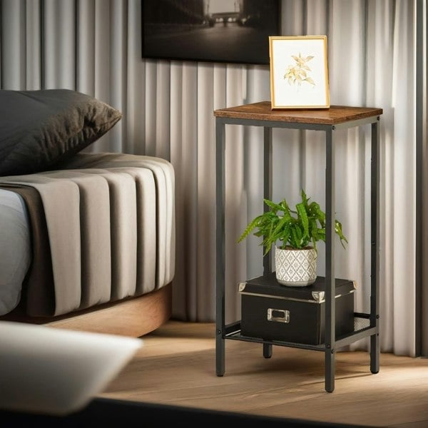 Rafaelo Mobilia Bedside Table with Adjustable Mesh Shelf