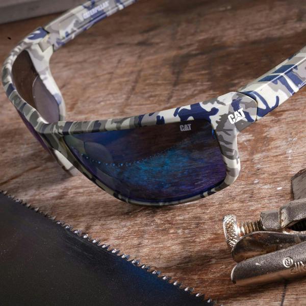 Caterpillar Sunglasses CTS-8020 119P Blue Camouflage Blue Mirror Polarized