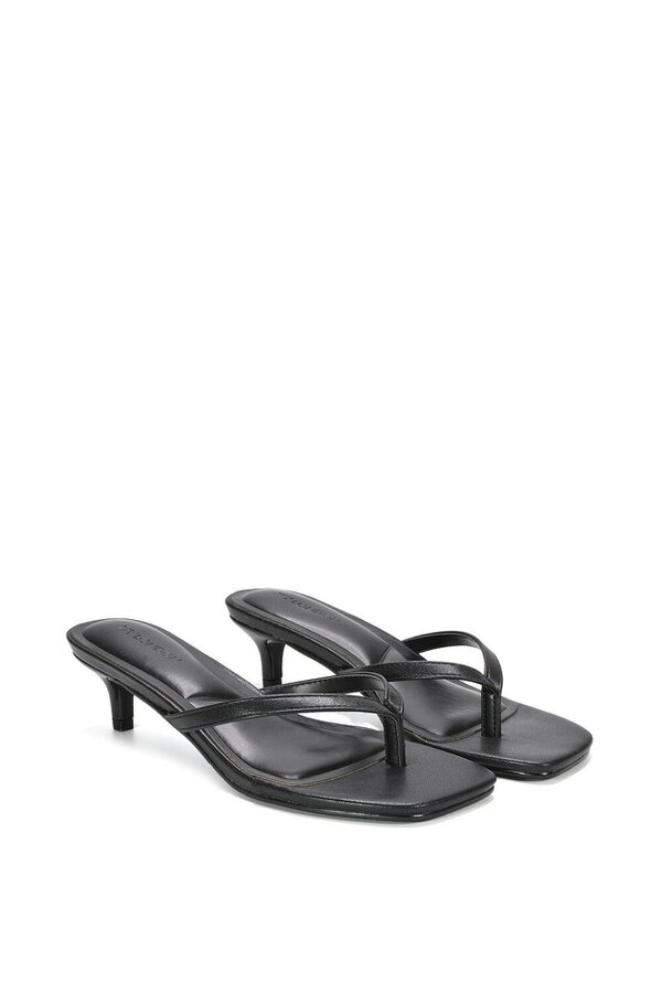 XY LONDON Slip On Flip Flop Kitten Heel Mule Heeled Sandals