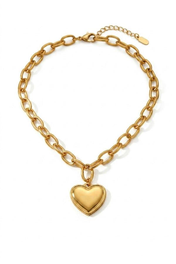 ARIIRA Jaya Chunky Link Heart Pendant Necklace